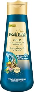 Kesh King Gold Anti-Dandruff Shampoo with 21 Herbs + Bio Niacinamide for Men & Women I 99% Users saw reduced dandruff in