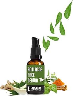 Luster Cosmetics Anti Acne Face Serum | Enriched With Neem, Ginger, Tulsi & Tea Tree Oil | Face Serum For acne prone skin | Acne Treatment Serum | For oily skin & Dry Skin | For Women & Men -30ml