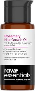 Raw Essentials Rosemary Hair Oil 50ml, Highest Grade Natural Rosemary Oil for Hair Growth, Nourishes and Strengthen Hair & Scalp, Boost Volume, Shine & Thickness.