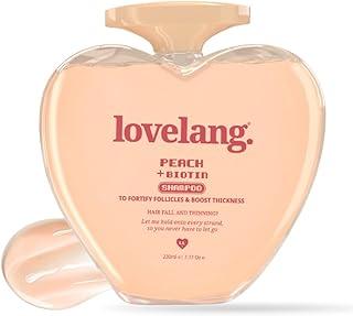 lovelang Peach + Biotin Shampoo | Hair Fall Control & Volume Boost | Strengthens Roots | Fruity Peach Scent | for All Hair Types | 230ml