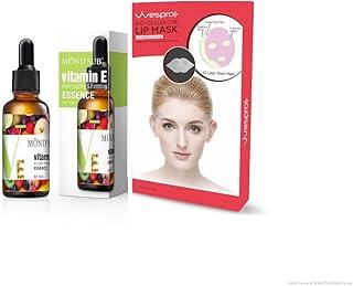 Mond'sub Vitamin E Serum for face with Hyaluronic Acid & Hemp Seed Oil for Anti-aging & reducing Wrinkles - 30ml with Free Wespro Bio-Cellulose Lip Mask - Pack of 5