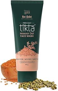 Nat Habit Masoor Dal Face Wash, Fresh Daily Tikta For Men & Women, Skin Brightening, With Masoor & Moth Dal, Suitable For All Skin Types, Chemical & Sulphate Free - 100g