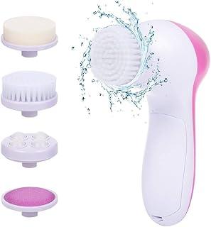 R A PRODUCTS Facial Kit Battery Powered Multifunctional Beauty Care Brush Deep Clean 5 in 1 Facial Cleaner Relief for Face Massage (Pink)