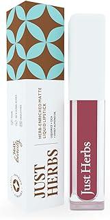 Just Herbs Ayurvedic Creamy Matte Long Lasting Liquid Lipstick, Lightweight & Hydrating Lip Colour with Liquorice & Sweet Almond Oil - Beetroot Burgundy