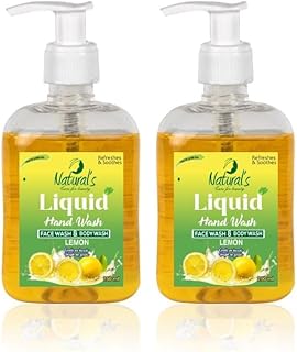 Natural's Care for Beauty Herbals Extract Lemon Hand/Face & body Wash Pump Dispenser Hand Wash Bottle 250 Pack Of 2 | All Skin Type |