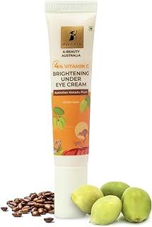 Pilgrim Vitamin C Brightening Under Eye Cream 15ml | Reduces Dark Circles, Puffiness, Wrinkles | Under Eye Cream for dark circles with caffeine and australian kakadu plum | For All Skin Types