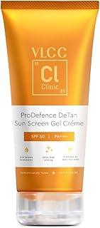 VLCC Clinic Prodefence De Tan Spf 50 Pa+++ Sun Screen Gel Crème - 100G|Sun Protection|Uv Protection|Anti-Sun Damage|Spf 50 Sunscreen For All Skin Type|Helps Control Tanning And Skin Darkening