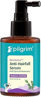 Pilgrim RootActive Anti-Hairfall Serum With Spanish Rosemary, Caffeine, Biotin, Capilia Longa, Saw Palmetto (30ml) | Strengthens Hair Roots, Reduces hair loss & Increases Hair Density | For Men and Women