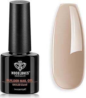 Modelones Builder Nail Gel, 8-in-1 Gel Builder 7ml for Nails, Hard Gel Builder Nail Strengthener Extension Gel Nail Polish Rhinestone False Nail Tips Glue Gel in a Bottle (005)