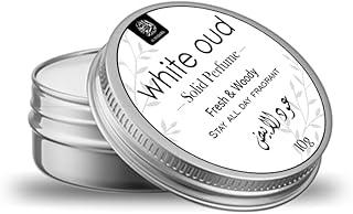 AL MASNOON White Oud Solid Perfume - 10g | Fresh Oud Fragrance | Long-Lasting All-Day Scent | Natural Deodorant | Ideal for After Bath | Pack of 1