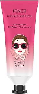 Muina Peach Hand Cream for Dry Hands | Softening & Nourishing K-Beauty Moisturizer | Fruity Scent | 30g Tube
