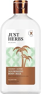 Just Herbs Nourishing Body Milk with Coconut & Almond for Men & Women | Hydrating Body Lotion for Winter Dryness- 300 ml