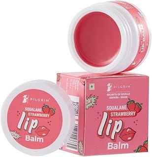 Pilgrim Squalane Lip Balm (Strawberry) for women & men | Lip Balm for dark lips | LipBalm with Shea & Cocoa Butter for soft lips | LipBalm for soothing & hydrating Dry & Chapped Lips | 8 gm