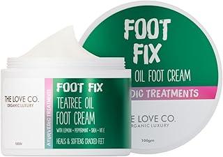 THE LOVE CO Foot Cream For Cracked Heels - 100g | Intensive Heel Repair Enriched with Tea Tree Oil, Peppermint | Nourishes Dry, Cracked Feet | Perfect for Foot Care