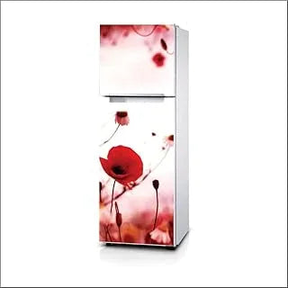 AH Decals Artistic Flower Fridge Wrap Vinyl Stickers (Red, Standard)