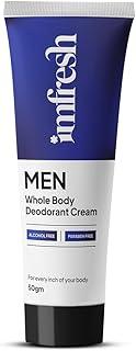 imfresh Men Deodorant Cream For Whole body & Underarms Area | Unique & Fresh Long Lasting Fragrance | Whole Body Odour Protection | Helps Reduce Pigmentation & Dark Spots | Alcohol-Free | Natural Ingredients 50gm (Pack of 1)