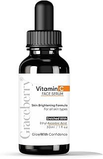 GRACEBERRY Vitamin C Age Defying Serum, 30 Ml Non Greasy Face Serum Helps to Reduces Wrinkles Skin Repair, Naturally Glowing Face Serum, No Parabens & Sulphates