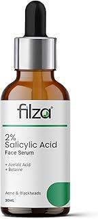 FILZA 2% Salicylic Acid Face Serum for Acne, Blackheads & Open Pores | Reduces Oil & Exfoliates Skin | Ideal for Oily & Acne-Prone Skin | Suitable for Women & Men | 30 ml