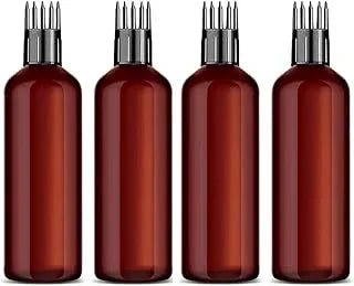 MYOC Applicator Bottles | Refillable Bottles with Multi-Point Nozzle Cap | Precision Dispensing for Hair Oils, Serums & Liquid Solutions - 100ml (Pack of 4)