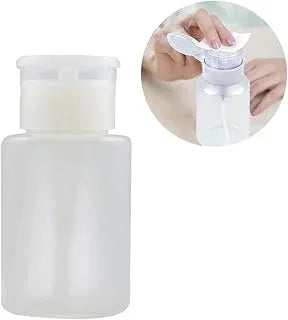 ayushicreationa Pump Dispenser Bottle, Nail Polish Remover Cleanser Dispenser Nail Art Tool, Plastic Liquid Container with Flip Top Cap, Empty Travel Containers for Cosmetic Lotion Face Toner-60 ML.