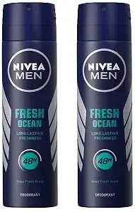 Nivea Men Fresh Ocean Aquatic Deodorant Spray, 150Ml (Pack Of 2)