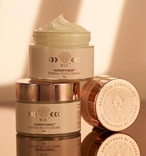 BiE Superpower - Eternal Youth Cream | Fights Signs of Aging & Strengthens Skin Barrier | Almond Oil, Stem Cells & Squalane | Unisex | 20gm