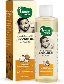 Mother Sparsh Cold Pressed Coconut Oil for Baby Massage, Skin & Hair Care | 100% Natural Baby Oil for New Born | 200ml