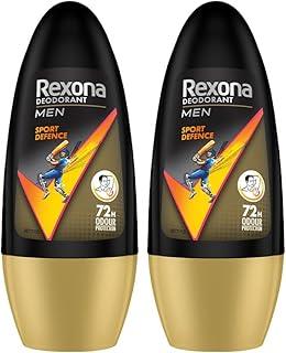 Rexona Men Sport Defence Underarm Roll-On Deodorant | 72 Hours Odour Protection with Fresh Masculine Scent | 50ML (Combo Pack of 2) | 0% Alcohol, Safe on Skin