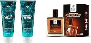 Bombay Shaving Company Shaving Cream with Tea Tree oil, Aloe Vera and Menthol Extracts- 2 x 100 g (Value Pack of 2) & Bombay Shaving Company After Shave Lotion, 100ml (Atomizer)