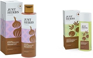 Just Herbs Castor and Black Onion Seed Sulfate Free Shampoo- 200ml & Just Herbs Skin-Rejuvenating Ayurvedic Face Wash Clea