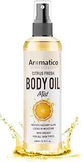 AROMATICO Citrus Fresh Body Oil Mist, Long Lasting Fragrance with Refreshing Skin Nourishment & day-long moisture, Non-greasy, Quickly Absorbing, 100% Natural – 200ml