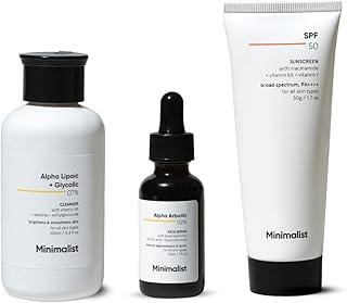 Minimalist Anti-Pigmentation Kit, Skin Care Routine Kit For Unisex, Face Wash, Serum & Sunscreen Combo, 180g