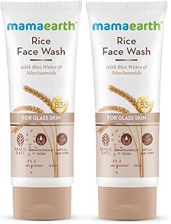 Mamaearth Rice Face Wash With Rice Water & Niacinamide for Glass Skin | For Hydrated, Glowing & Even Skin Tone | For All Skin Types | For Men & Women | 100 ml x 2