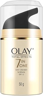 Olay Total Effects Anti Ageing Skin Cream (Moisturizer)| Fights 7 Signs of Ageing | With Niacinamide and Green Tea Extracts | Normal, Oily, Dry, Combination Skin | 50g (Normal SPF15)