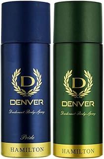 DENVER Hamilton Deo + Pride Deo - 165ML Each (Combo Pack of 2) | Long Lasting Deodorant Body Spray for Men