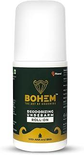 BOHEM Deodorant Underarm Roll-On with AHA & BHA-50ml | Anti perspirant Roll On With Lactic Acid & Salicylic Acid | Long lasting freshness, exfoliate & brightens underarm | Dermatologically tested | No SLS
