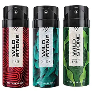 Wild Stone Edge, Forest Spice and Red Deodorant Spray For Men 150 ML Each (Pack Of 3)