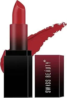 Swiss Beauty Hd Matte Pigmented Smudge Proof Lipstick | Creamy Matte Long Stay Lipstick | Siren-In-Scarlet, 3.4g