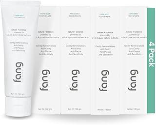 Fang Farm Mint Natural Toothpaste|Fluoride Free Hydroxyapatite|Whitening|Heals Sensitive Teeth|Fights Cavities,Gum Diseases And Bad Breath|SLS & Chemical Free|Organic,Vegan|4X120G (Pack Of 4)