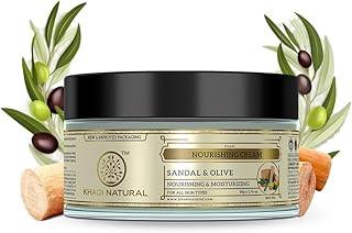 Khadi Natural Ayurvedic Sandal & Olive Face Nourishing Cream with Shea Butter | Deep Hydration & Skin Revitalization | Herbal Formula for a Glowing Skin | 50g