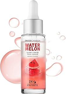 FACESCANADA Watermelon Glowy Fresh Face Serum, 27ml | Niacinamide & Alpha-Arbutin | Lightweight Refreshing Biphasic Serum For All Skin Types|No Dark Spots & Hyperpigmentation|Radiant Clear SkinVegan