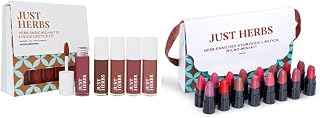 Just Herbs Ayurvedic Liquid Lipstick Kit Set of 5 with Hydrating & Lightweight Lip Colours (Nudes & Browns) & Just Herbs A