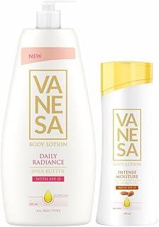 VANESA Body Lotion Combo of 2 - Shea Butter Daily Radiance Body Lotion(400ML) + Almond Body Lotion (100ML) | Moisturizer for Dry Skin & For All Skin Types