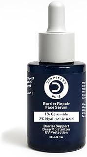 Dermistry Pure 1% Ceramides 2% Hyaluronic Acid Sensitive & Dry Skin Barrier Repair Moisturizer Face Serum for Glowing Hydration Plumpy Skin Suits Oily Combination & All Skin Day Night Men Women 30ml
