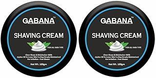 GABANA Shaving Cream for Men (Pack of 2, Each 100 Grams)|Smooth and Moisturizing Shaving Cream with Jojoba Oil for Softens Beard and Reduces Irritation, Hydrating Formula for All Skin Types|