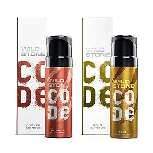 Wild Stone CODE Gold and Copper Body Perfume for Men, Pack of 2 (150ml each)