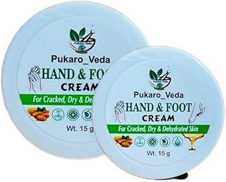 Pukaroveda Hand & Foot Ayurvedic Crack Cream 15 GM For Dry, Rough & Crack Heels & Elbow, Paraben Free| Alomond Oil, Beewax & Mango Butter| Deeply Moisturizes & Repairs|