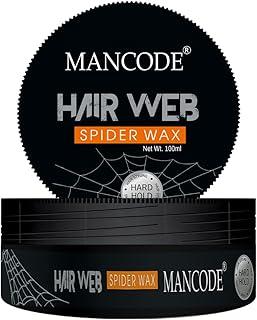 Mancode Spider Hair Web Wax for Men | 100ML | Extra Long-Lasting, Powerful 24-Hour Strong Hold | Enhances Hair Volume & Texture | Non-Sticky, Glossy & Stylish Look
