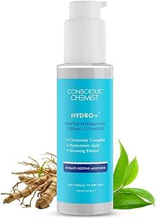 Conscious Chemist® Gentle Face Wash for Dry Skin | 100ml | Hydrating Cleanser for Face with Hyaluronic Acid, Ceramides and Ginseng Extract, Treats Dull and Dehydrated Skin for Women & Men - Hydro+