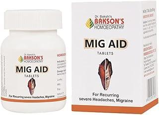 Dr. Bakshi's BAKSON'S HOMOEOPATHY MIG AID TABLETS | Relief From Recurring Severe Headaches & Migraine, 75 Tablets
